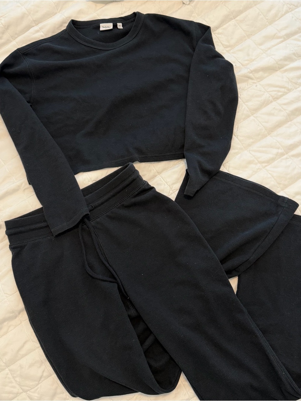 Aritzia Sunday Best Waffle Set size XS